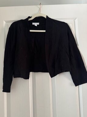 Charter Club Black Cropped Cardigan